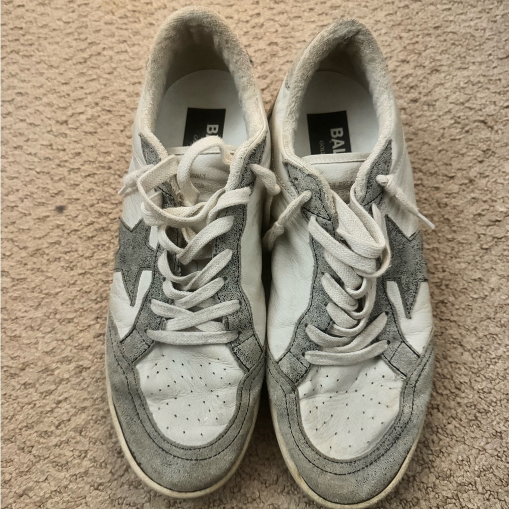 Golden Goose Ballstars White and Gray Low-Top Sneakers